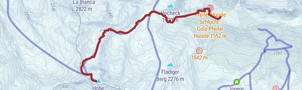 Route map: Tour scialpinistica da Vallettina alla Punta Alta Croce (2743 m)